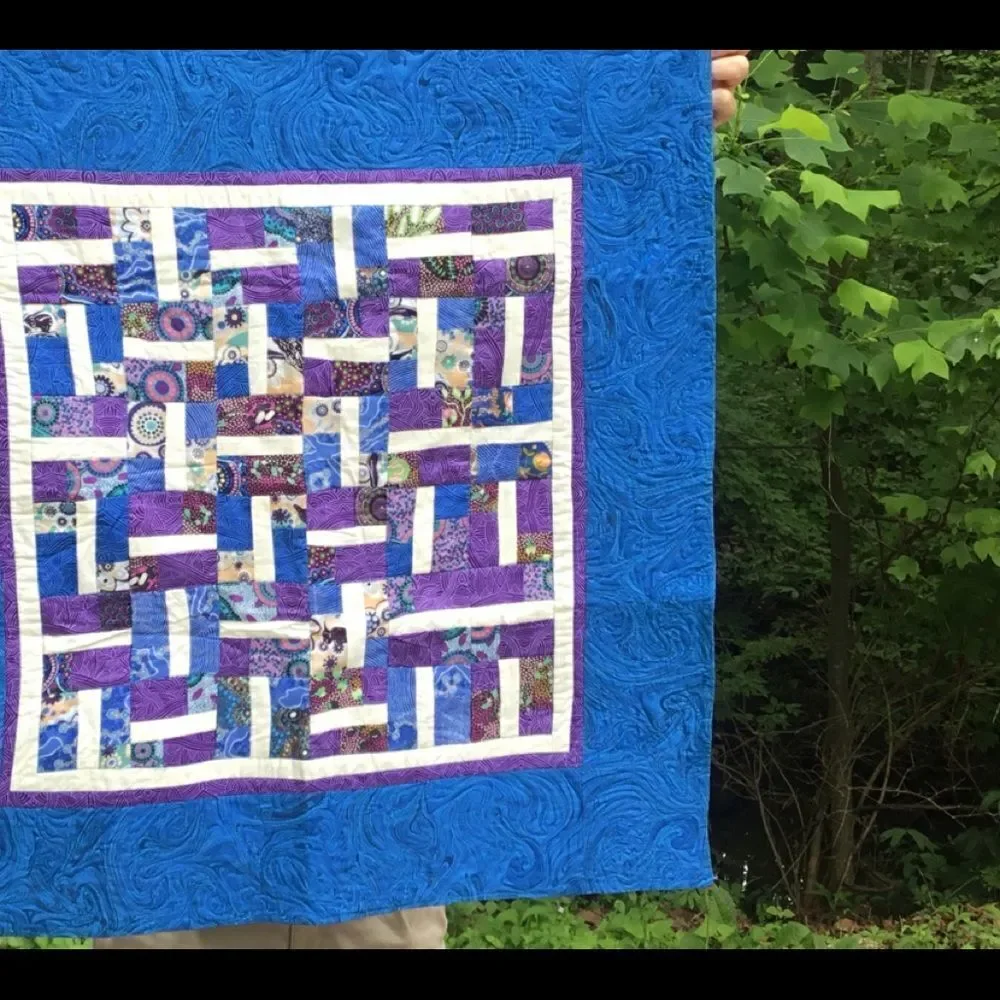 NWT Hand Crafted Blue & Purple Quilt